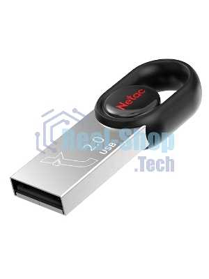 Флешка USB Netac UM2 (NT03UM2N-016G-20BK), 16Gb, USB 2.0, R/W 100/40, серебристый/черный