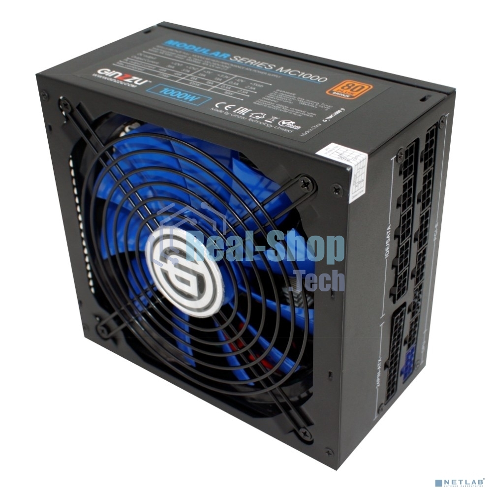 Блок питания Ginzzu MC1000 14CM 80 PLUS Bronze,