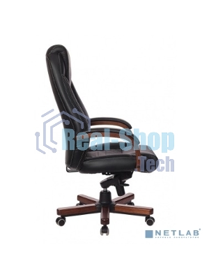 Кресло Бюрократ T-9923WALNUT/BLACK черный, кожа