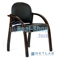 Конференц-стул Chairman 659 черный матовый (искусственная кожа/темный орех)