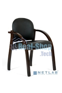 Конференц-стул Chairman 659 черный матовый (искусственная кожа/темный орех)