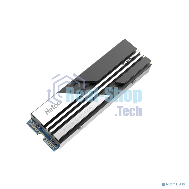 Накопитель SSD Netac NV5000, 500Gb, M.2 2280, PCIe 4.0 x4, NVMe, R/W 5000/2500, с радиатором