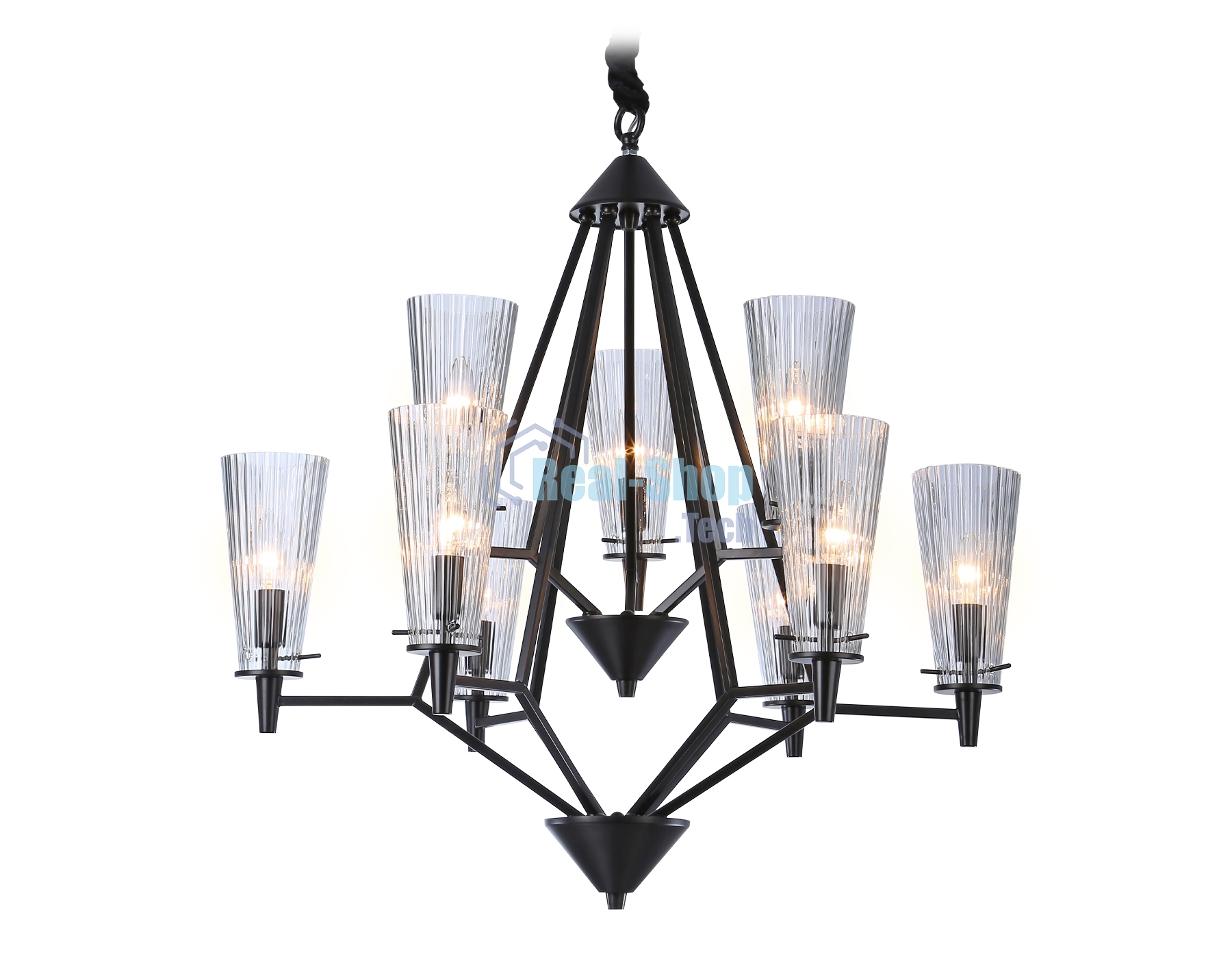 Светильник Ambrella light TR3238/6+3 BK черный E14/9 max 40W D730*720