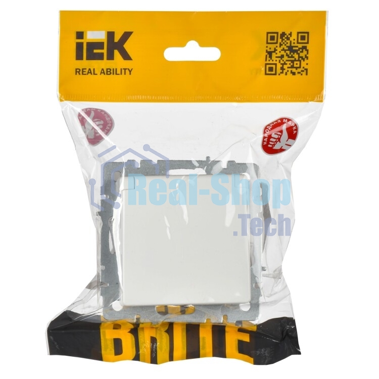 Розетка с з/к/ш с кр. 16А IP44 РСбш10-3-44-БрБ белый IEK BRITE