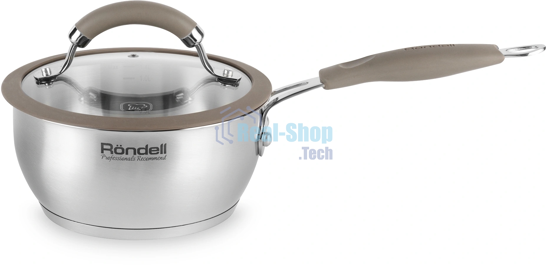 Набор посуды Rondell RDS-756 Balance 8 предм. 3 кастрюли 18-20-24 см и ковш 16 см/.нерж.сталь