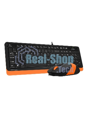 Комплект клавиатура + мышь A4Tech Fstyler F1010 клав:черный/оранжевый мышь:черный/оранжевый USB Multimedia