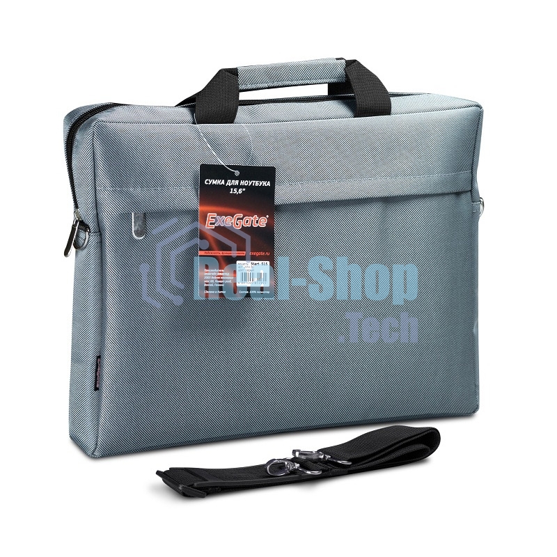 Сумка для ноутбука ExeGate EX205136RUS Start S15 Grey, серая, полиэстер, для ноутбуков до 15.6