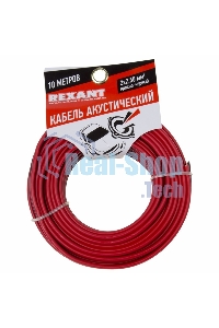 Кабель акустический Rexant 2х2,50 мм², красно-черный, мини-бухта 10 м