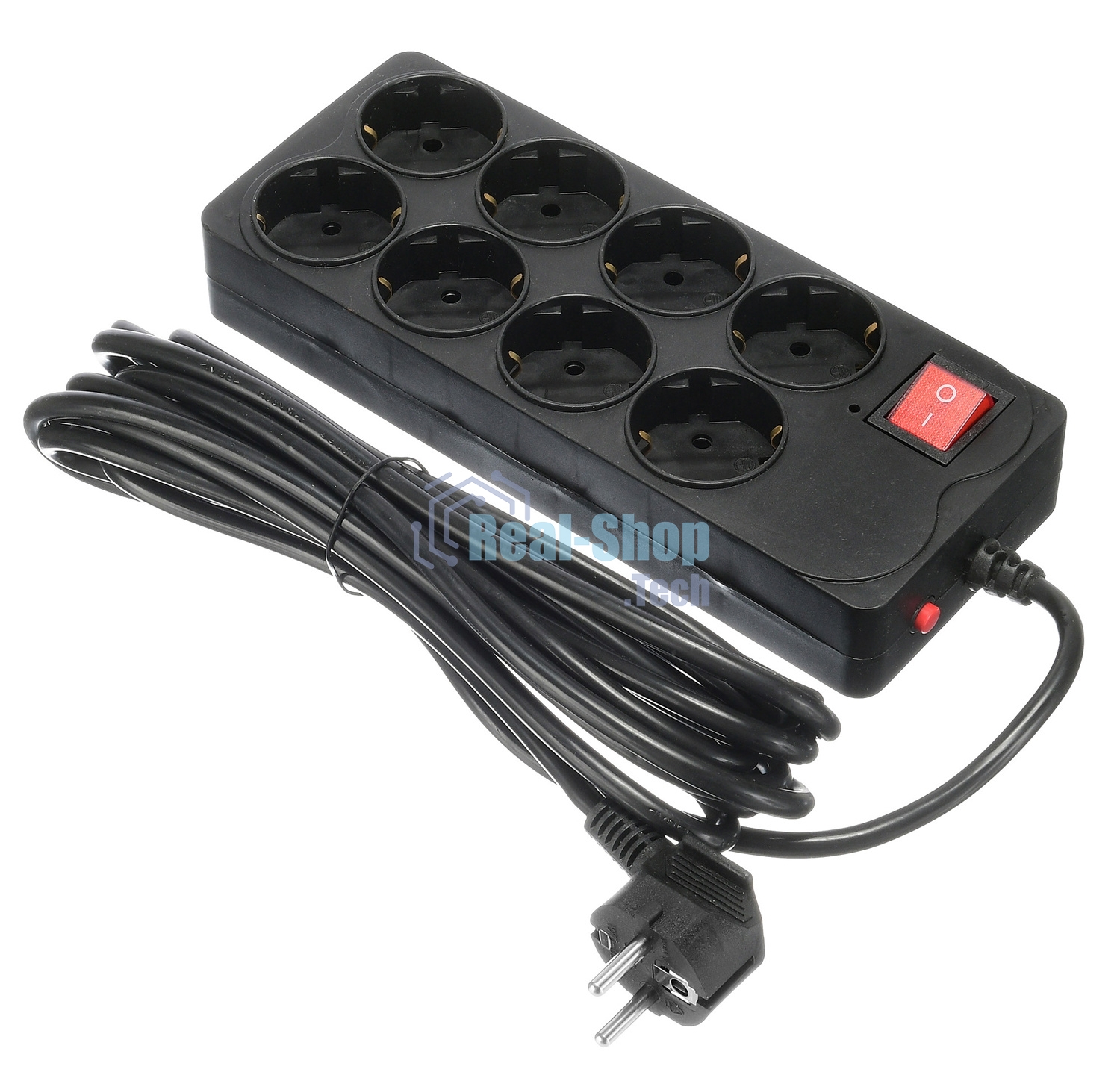 Сетевой фильтр Buro 800SH-5-B 5 м (8 розеток) черный (коробка)