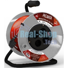 Удлинитель силовой Ресанта СУ-2х1-50/2 (61/118/5) 2x1.0 кв.мм 4 розет. 40 м ПВС катушка оранжевый