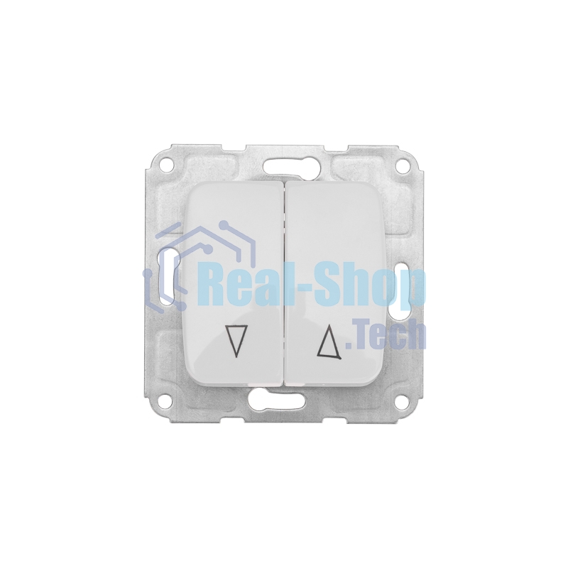 Выключатель для жалюзи Kranz DEA 2кл с/у 10А мех. белый