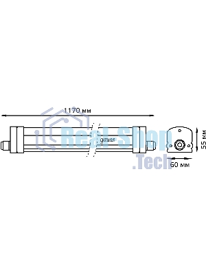 Светильник светодиодный Gauss IP65 1170x60x55мм 36Вт 2500lm 6500К линейн. мат. с возм. соед. в линию