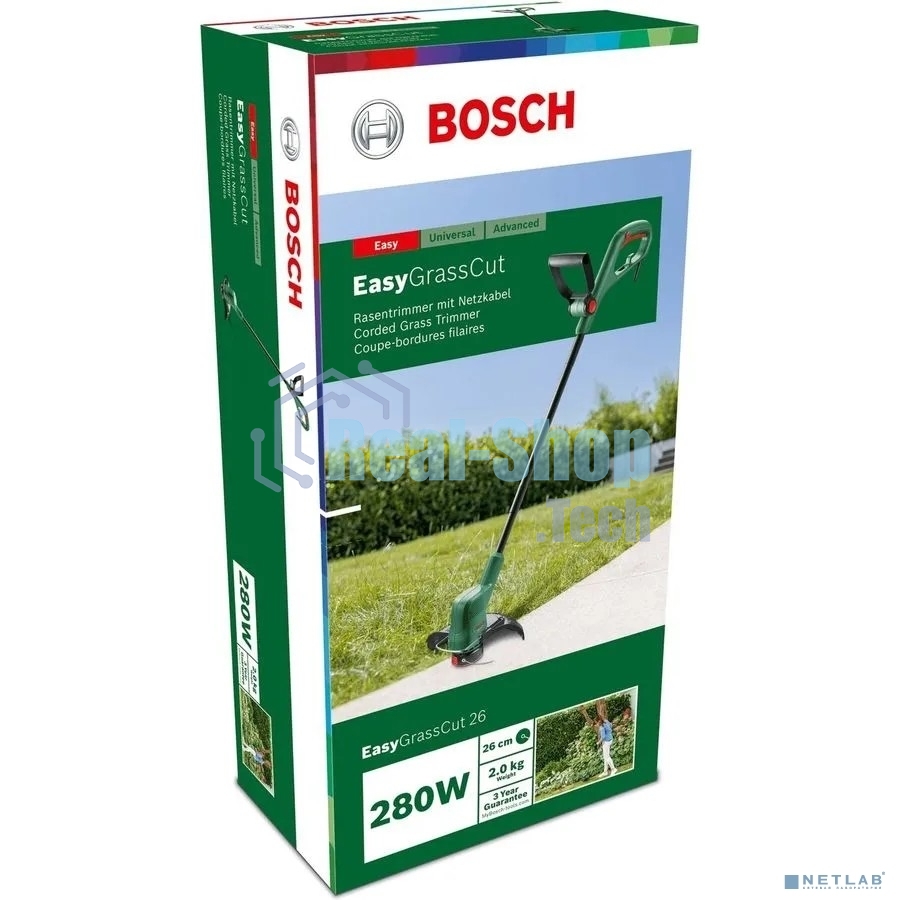 Триммер электрический Bosch EasyGrassCut 26 280Вт неразбор.штан. реж.эл.:леска