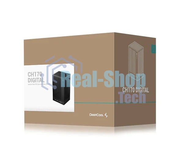 Компьютерный корпус Deepcool CH170 DIGITAL черный без БП mini-ITX 1x120мм 1xUSB 2.0 1xUSB 3.0 audio bott PSU