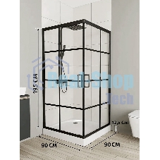Душевой уголок квадратный BAU Stil square 90х90х195, с поддоном 12,5 см, закаленное стекло толщиной