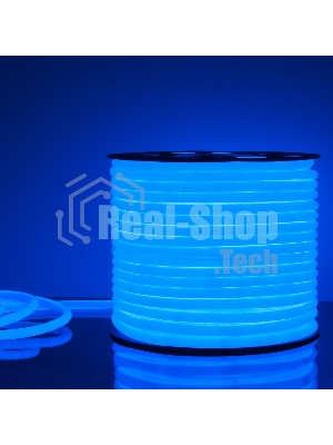 Лента светодиодная LS003 220V / Гибкий неон 9.6W 144Led 2835 IP67 16mm круглый синий, 50 м