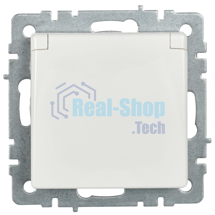 Розетка с з/к/ш с кр. 16А IP44 РСбш10-3-44-БрБ белый IEK BRITE