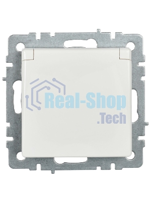 Розетка с з/к/ш с кр. 16А IP44 РСбш10-3-44-БрБ белый IEK BRITE