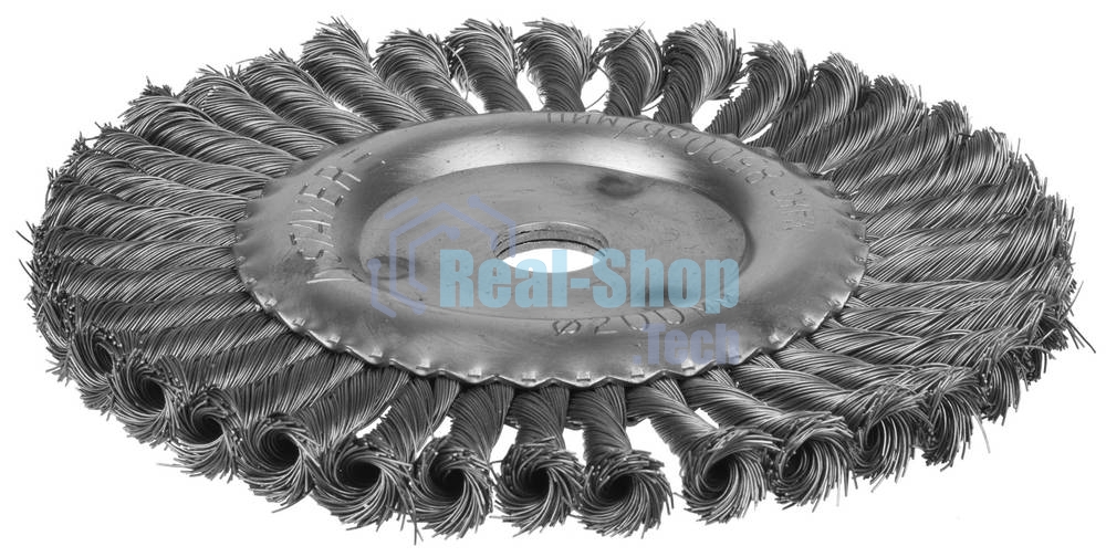 Кордщетка STAYER 35120-200дисковая для УШМ плетенные пучки проволоки 0.5мм 200мм/22мм