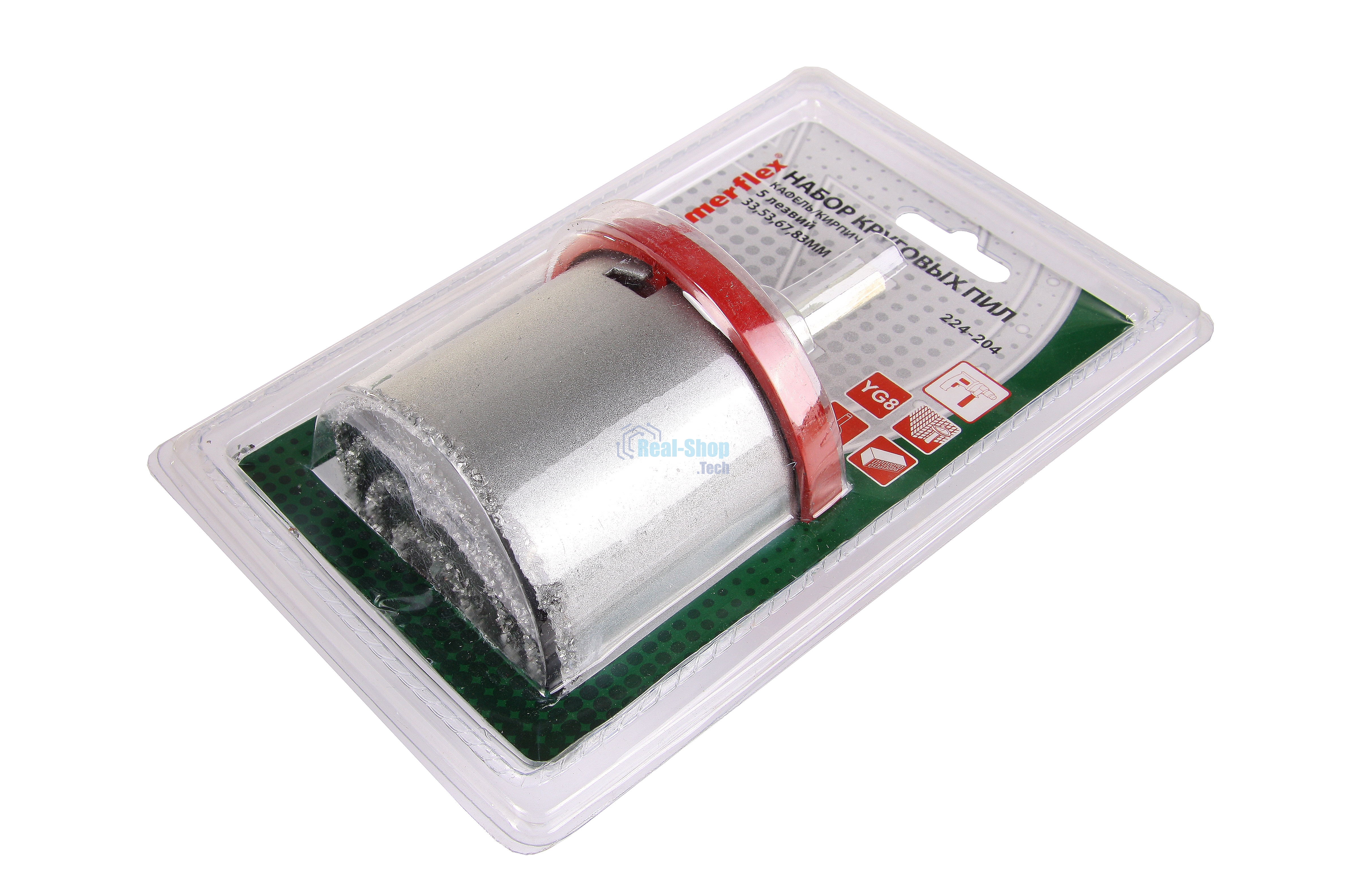 Набор коронок Haммer Flex 224-204 DR CR 65кафель\кирпич, 4шт.:33,53,67,83мм+адаптер