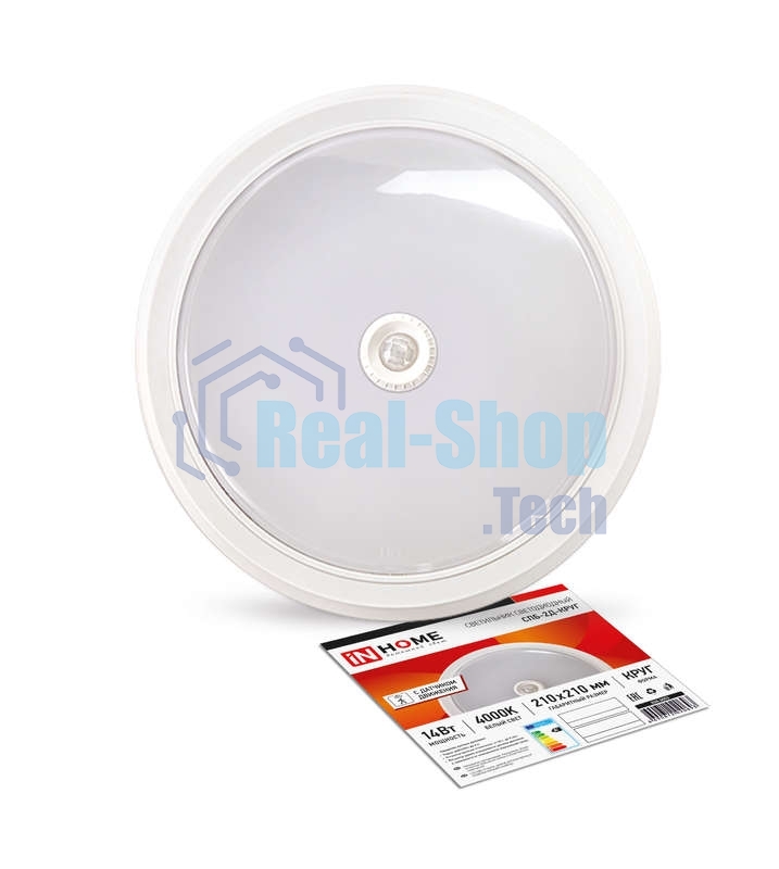 Светильник светодиодный IN HOME СПБ-2Д-КРУГ 14Вт 230В 4000К 1100лм 210мм с датчиком бел. 4690612020693