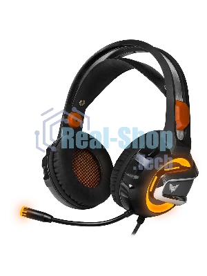 Гарнитура Crown CMGH-3003 чёрный/оранжевый, проводная, подсветка
