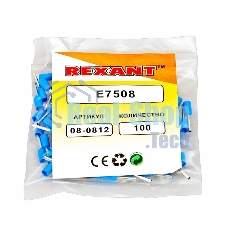 Наконечник штыревой втулочный изолированный Rexant F-8 мм 0.75 мм² (НШВи 0.75-8) синий