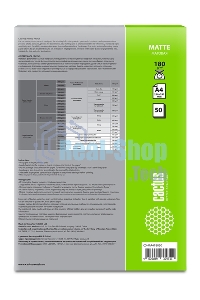 Фотобумага Cactus CS-MA418050 A4/180г/м2/50л./белый матовое для струйной печати