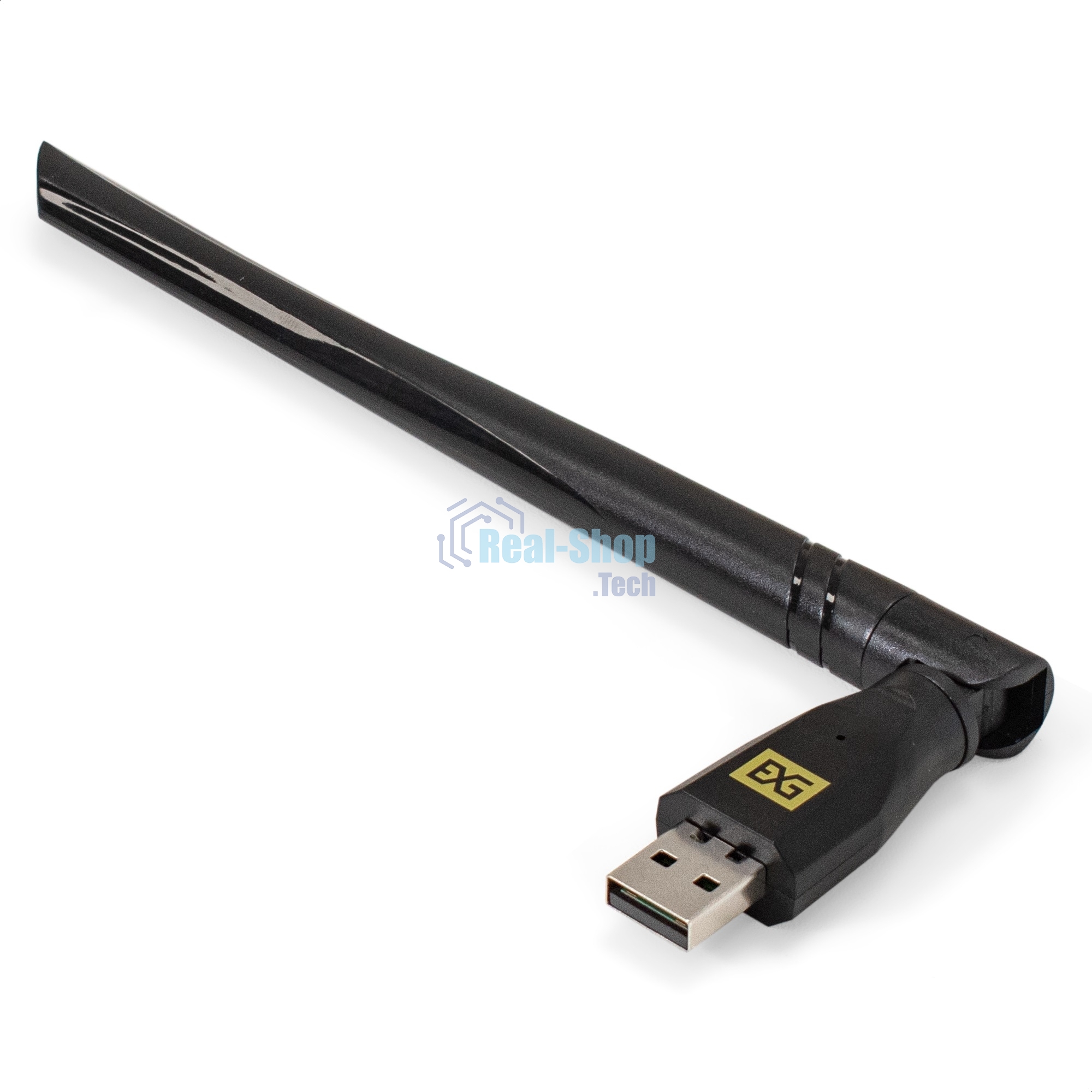 Сетевой комбо-адаптер Wi-Fi 6 + Bluetooth ExeGate EDWA-BT53-AX900 (BT5.3, Dual Band Wi-Fi AX (a/b/g/n/ax), чипсет Realtek8851, 2.4 ГГц до 286 Мбит/с + 5.8 ГГц до 600 Мбит/с, 1x5dBi внешняя антенна, USB 2.0)