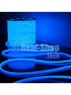 Лента светодиодная LS003 220V / Гибкий неон 9.6W 144Led 2835 IP67 16mm круглый синий, 50 м