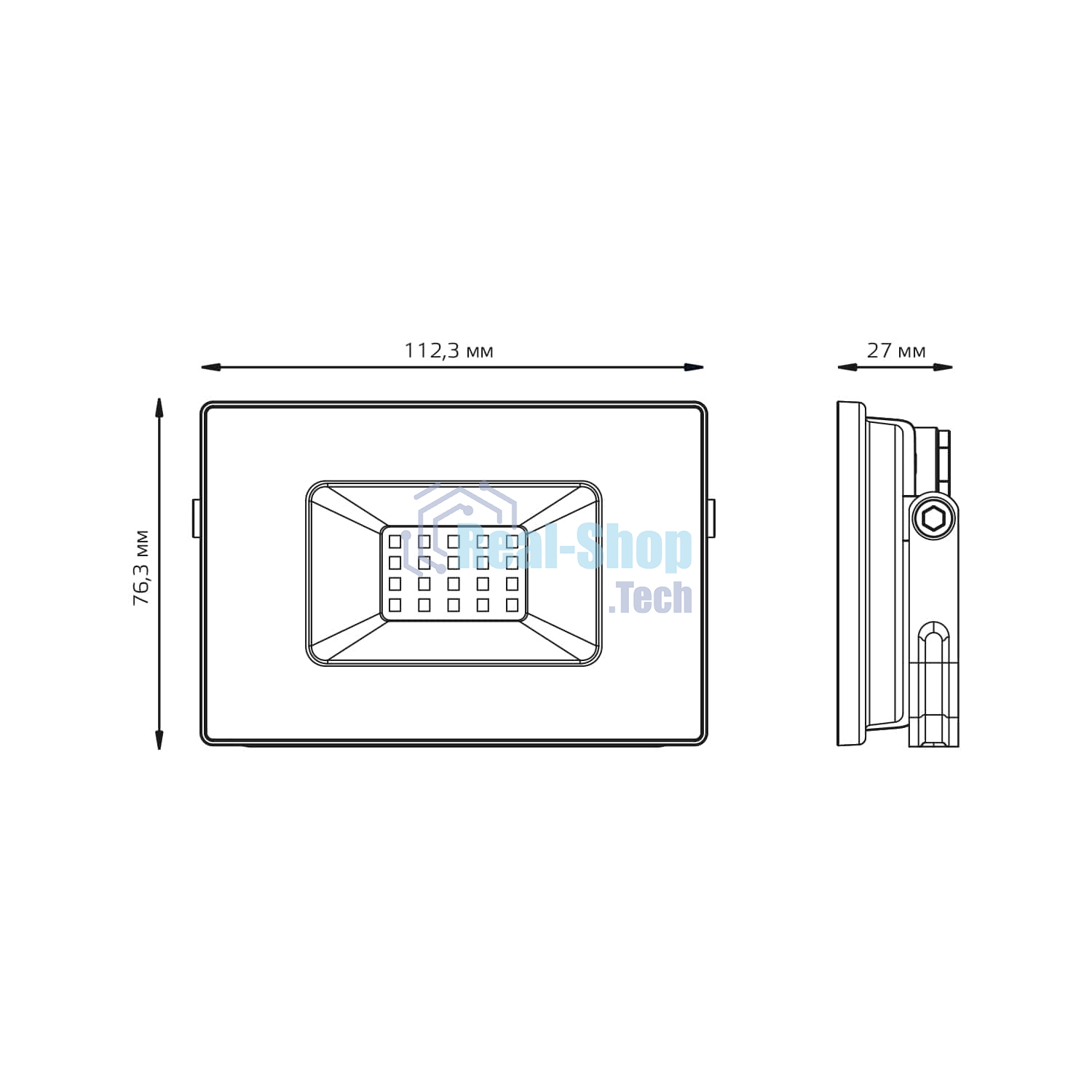 Прожектор светодиодный Gauss Elementary 20W 1745lm 4000К 200-240V IP65 черный LED