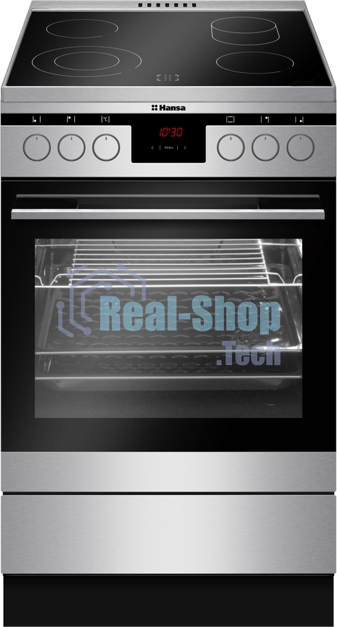 Плита электрическая Hansa FCCX58225 серебристый, конфорок 4 шт, духовка 65 л, 50 см x 85 см x 60 см