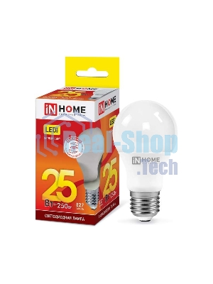 Лампа светодиодная IN HOME LED-A65-VC 25Вт 230В Е27 3000К 2250Лм 4690612024066