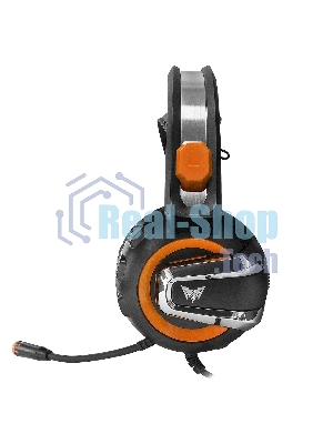 Гарнитура Crown CMGH-3003 чёрный/оранжевый, проводная, подсветка