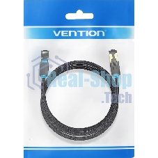 Патч-корд Vention прямой SFTP cat.8 RJ45 - 0,5м. черный Тканевая оплетка