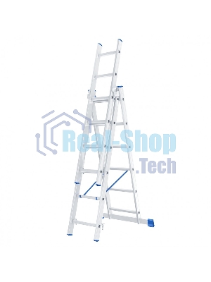 Лестница Сибртех, 3 х 6 ступеней, алюминиевая, трехсекционная