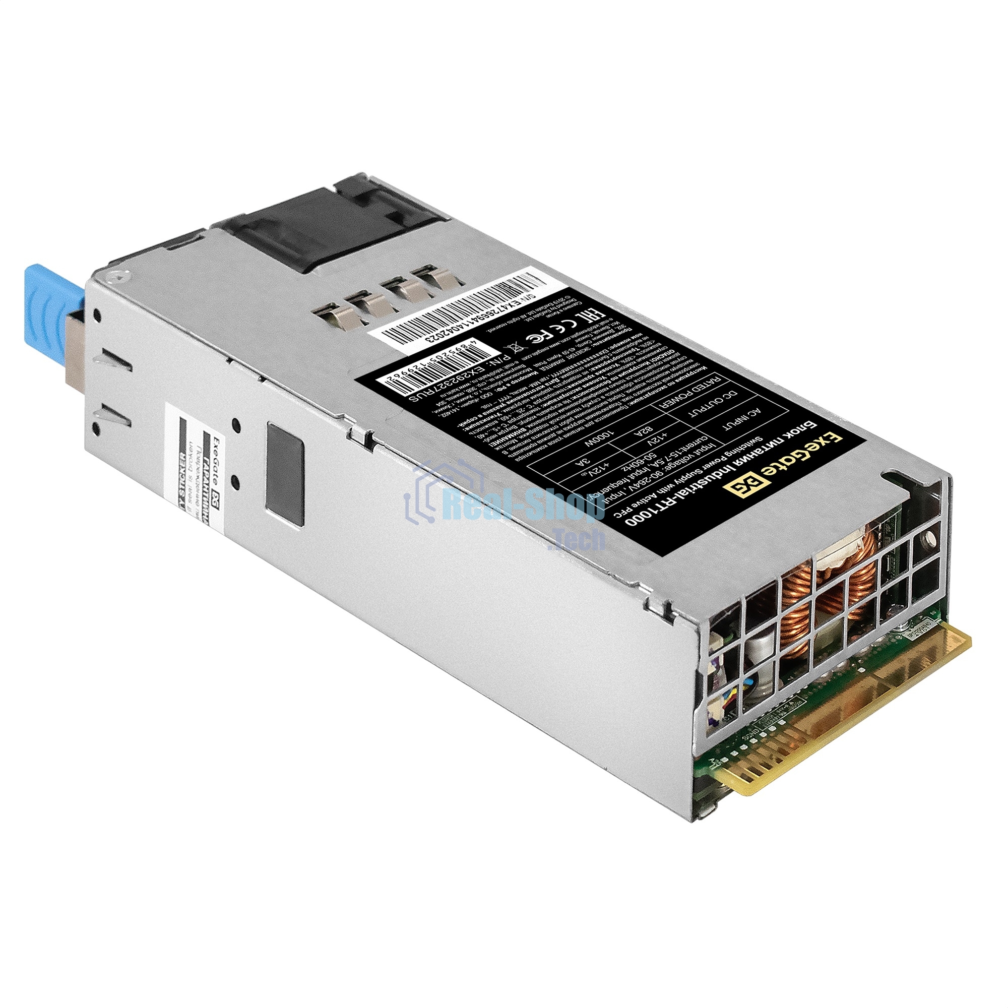 Блок питания серверный (модуль к RTS1000 Redundant) 1000W ExeGate Industrial-RT1000 (APFC, КПД 94%(80 PLUS Platinum), 4 см fan)