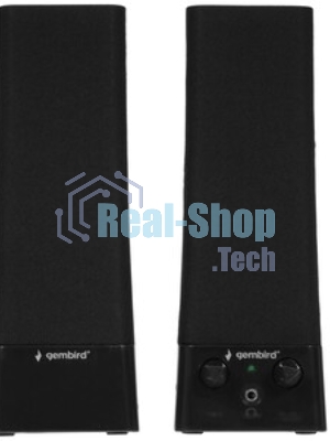 Акустическая система 2.0 Gembird SPK-500, черный, 6 Вт, рег. громкости, разъем для наушников, питание от сети