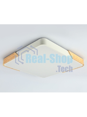 Потолочный светодиодный светильник Ambrella light FZ1313 WH/LW белый/светлое дерево 45W 5000K 500*500*50 (без ПДУ)