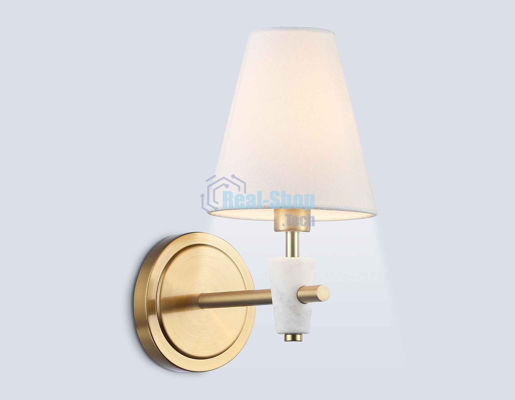 Настенный светильник Ambrella light LH75047 BS/WH латунь/белый E14 max 40W 230*140*270