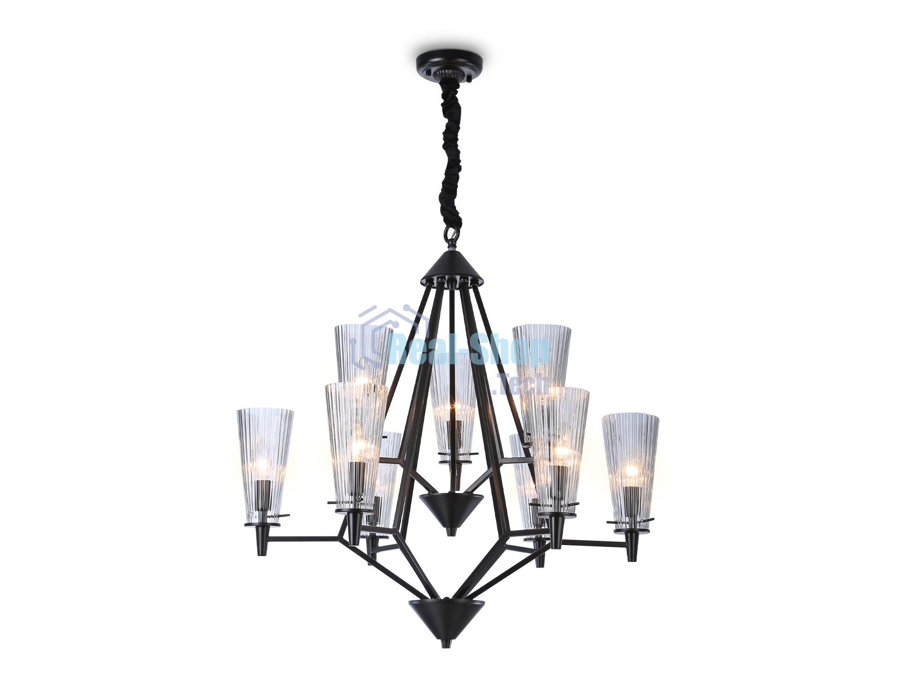 Светильник Ambrella light TR3238/6+3 BK черный E14/9 max 40W D730*720