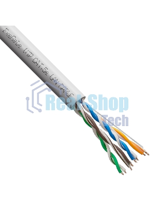 Кабель ExeGate Special UTP4-C5e-CU-S24-IN-PVC-GY-305-FLUKE UTP 4 пары кат.5e медь, 0.48мм (24AWG), FLUKE® test pass, 305м, серый, PVC