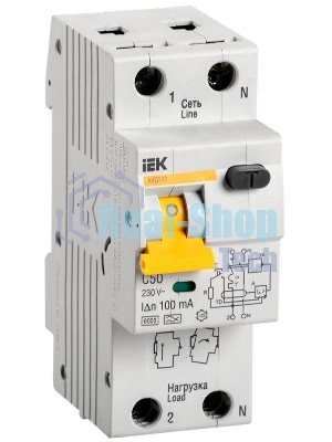 Выключатель автоматический дифференциального тока Iek MAD22-5-050-C-100 АВДТ 32 C50 100мА