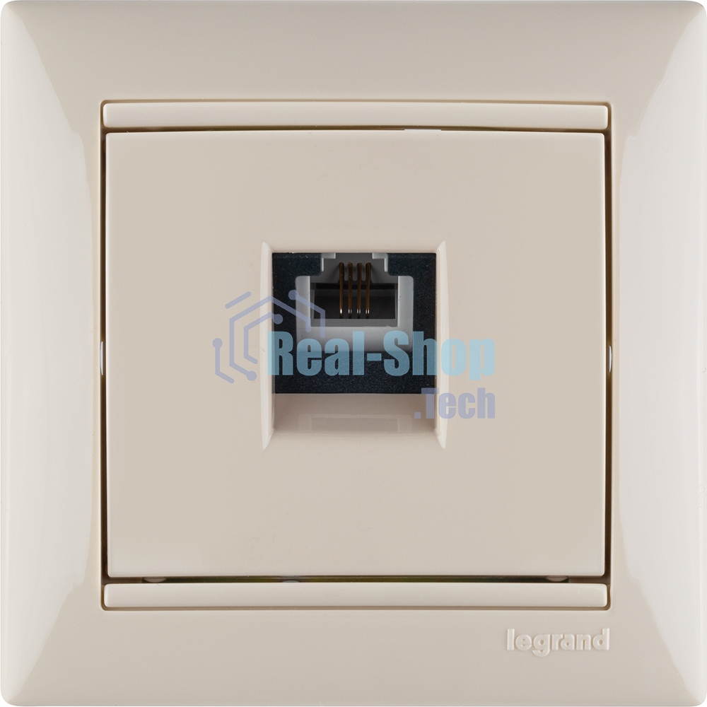 Розетка телефонная Valena RJ11 4 контакта 1 коннектор (слоновая кость) Legrand 774338
