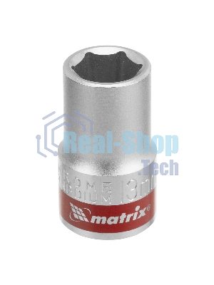Головка торцевая Matrix, 13 мм, 6-гранная, CrV, под квадрат 1/2