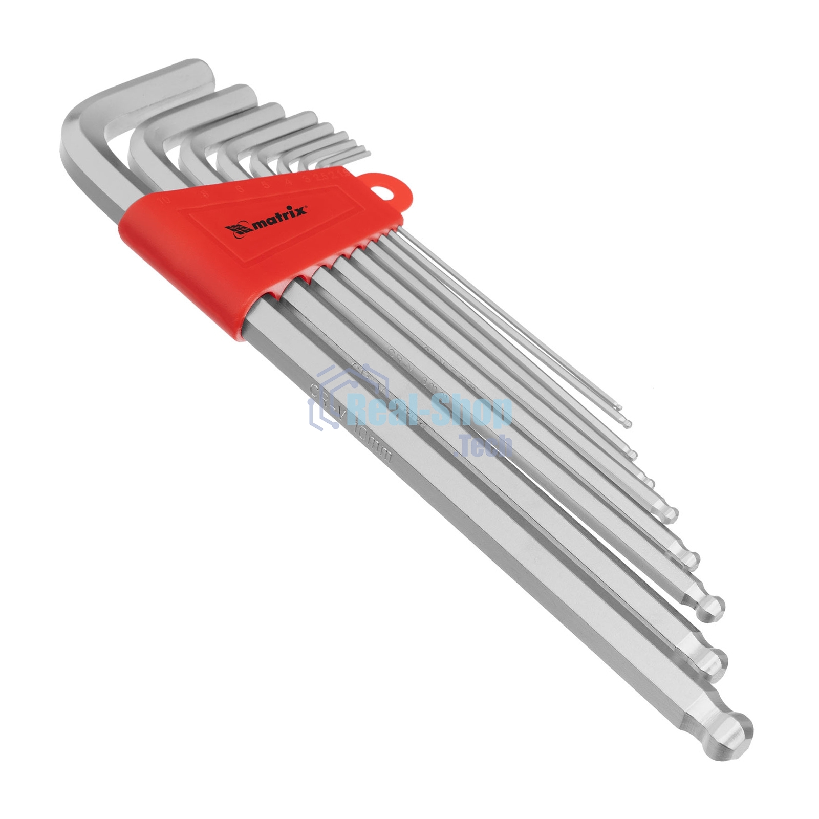 Набор имбусовых ключей Matrix HEX 9 шт экстра-длинный с шаром