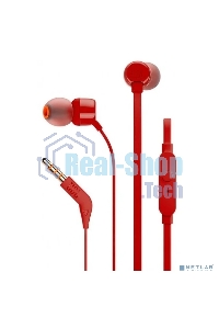 Наушники-гарнитура JBL T110 красный