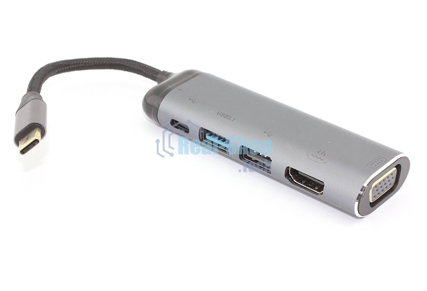 Кабель Type-C на VGA + HDMI + USB 3.1 + Type C + PD + USB 2.0
