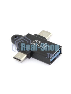 Переходник OTG 2 в 1 Micro USB и Type-C