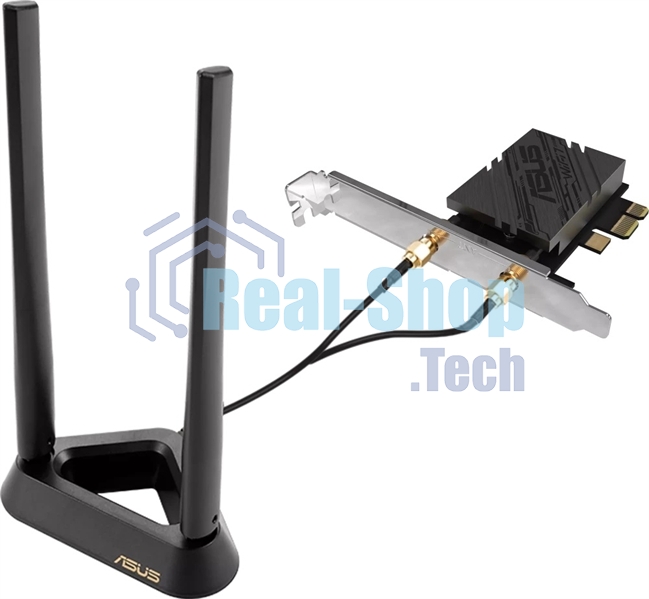 Сетевой адаптер Wi-Fi + Bluetooth Asus PCE-BE92BT BE9400 PCI Express (ант.внеш.несъем.) 2ант.